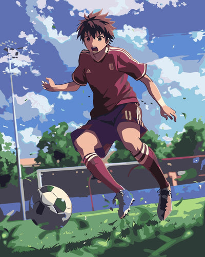 Malen nach Zahlen -  Anime-Footballspieler