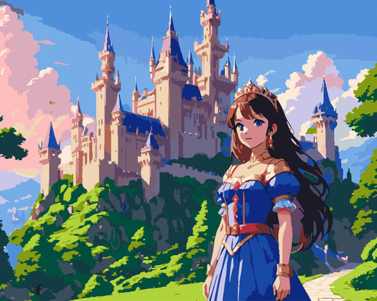 Malen nach Zahlen - Malen nach Zahlen - Anime-Prinzessin im Schloss