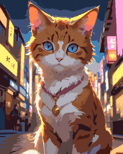 Malen nach Zahlen - Malen nach Zahlen - Anime-Katze