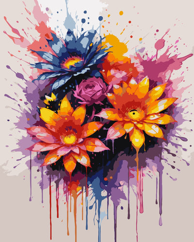 Malen nach Zahlen -  Blumen | Color Splash