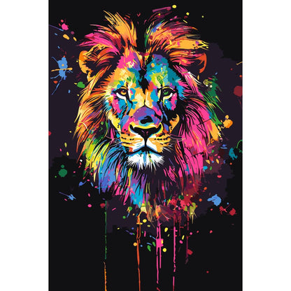 Malen nach Zahlen - Malen nach Zahlen - Colorfoul Lion - Premium Painting