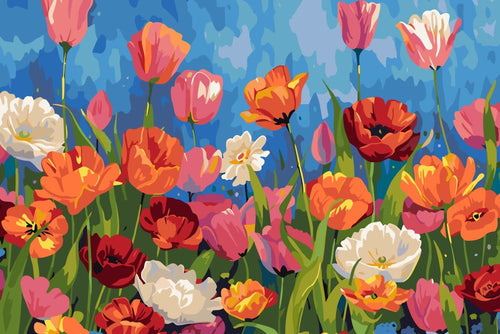 Malen nach Zahlen - Malen nach Zahlen - Farbenfrohe Feldblumen - Premium Painting