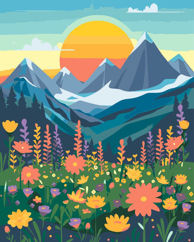 Malen nach Zahlen - Malen nach Zahlen - Bunte Landschaft 4