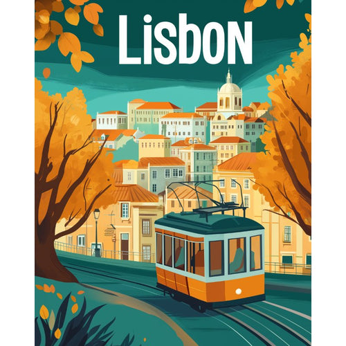Malen nach Zahlen - Malen nach Zahlen - Lisbon Reiseposter