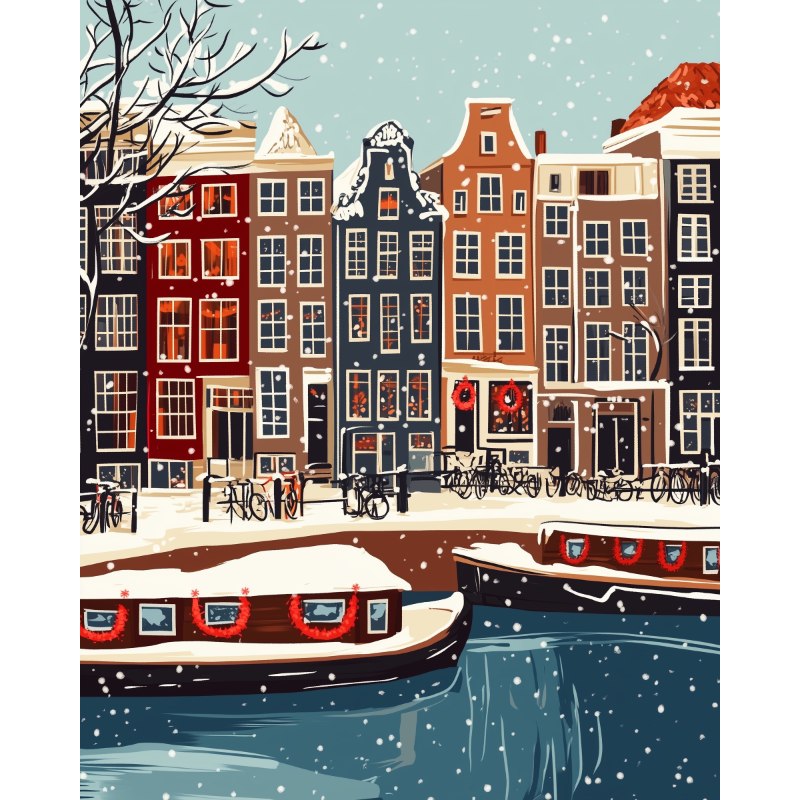 Malen nach Zahlen   Malen nach Zahlen   Weihnachten in Amsterdam