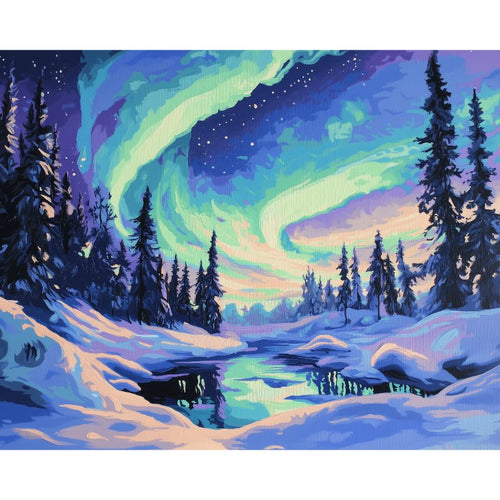Malen nach Zahlen - Malen nach Zahlen - Nordlichter in Lappland