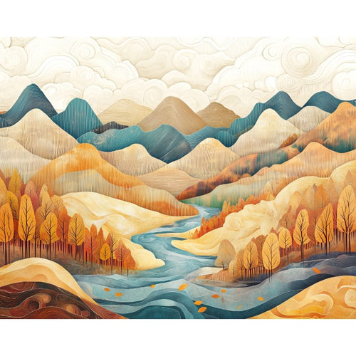 Malen nach Zahlen - Malen nach Zahlen - Wunderschöne abstrakte Landschaft