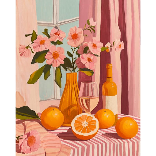 Malen nach Zahlen - Malen nach Zahlen - Oranges wine and flowers
