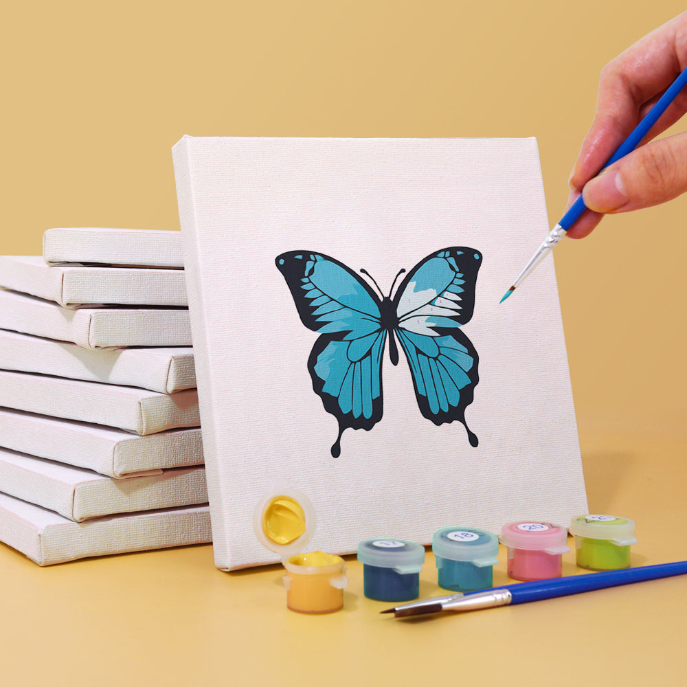 Shukqueen Malen Nach Zahlen – Ölgemälde-Set Für Erwachsene, Kinder & Anfänger – Motiv: Mädchen Mit Schmetterling – Auf 40,6 X 50,8 Cm Leinwand – Inkl. Pinsel & Acrylfarben – Perfektes Geschenk
