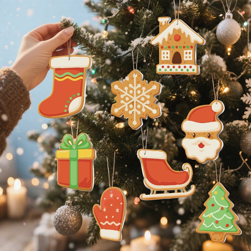 8 XL Weihnachtsanhängern | Klassisches Weihnachtsplätzchen-Set