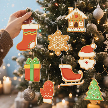 8 XL Weihnachtsanhängern | Klassisches Weihnachtsplätzchen-Set