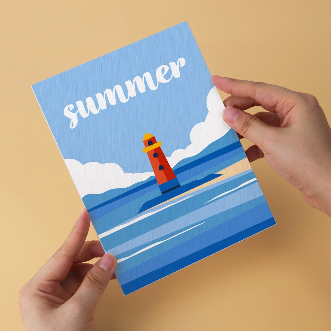 6 Mini-Gemälde auf Holzplatte – Sommerlicher Sonnenuntergang Set
