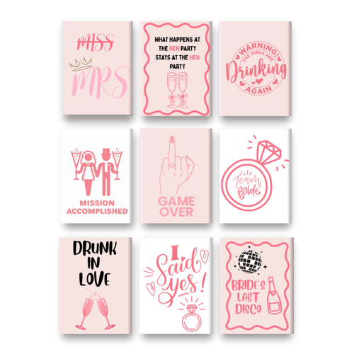 Malen nach Zahlen - 9 Mini-Gemälde | Bachelorette-Set