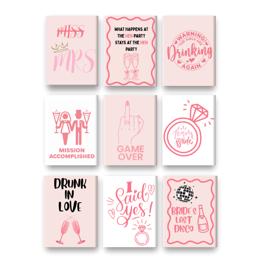 Malen nach Zahlen   9 Mini Gemälde | Bachelorette Set