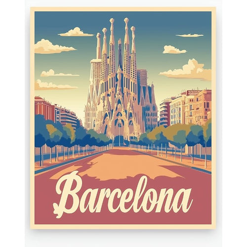 Malen nach Zahlen - Barcelona Reiseposter