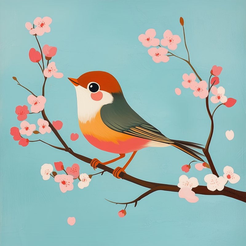 Malen Nach Zahlen Erwachsene - Winter Vogel Szene 40x50cm Leinwand Mit Acrylfarben