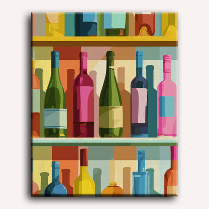 Malen nach Zahlen - Palette in der Flasche