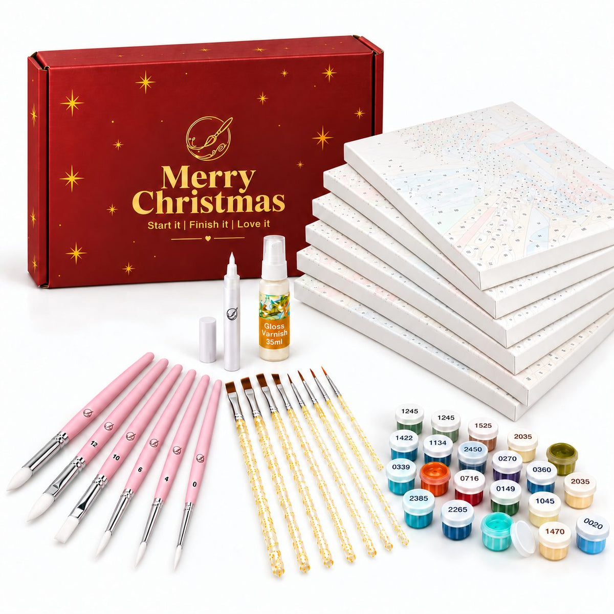 Malen nach Zahlen Weihnachtsgeschenkbox - Vintage Bundle