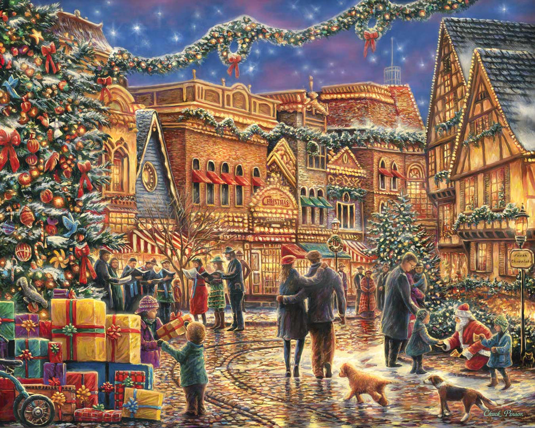 Malen nach Zahlen   Christmas at Town Square   by Chuck Pinson