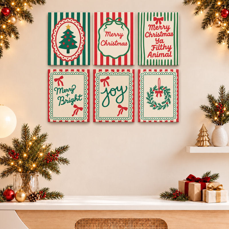 Malen nach Zahlen Weihnachtsgeschenkbox - Weihnachtsstreifen Bundle