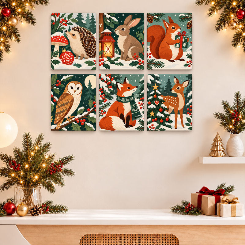 Malen nach Zahlen Weihnachtsgeschenkbox - Weihnachtswald Bundle