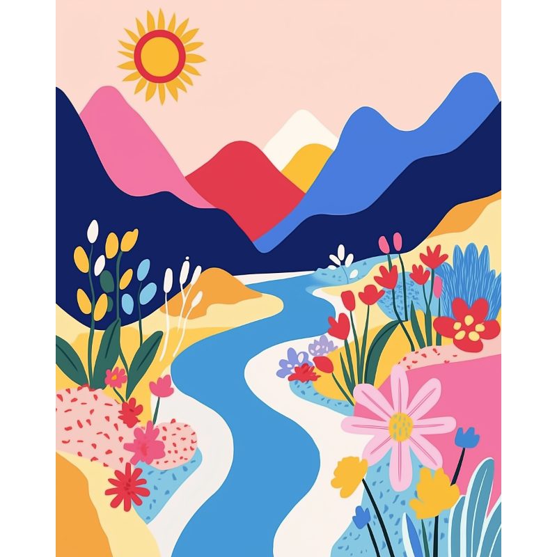 Malen nach Zahlen   Bunte Landschaft   Kurzprojekt