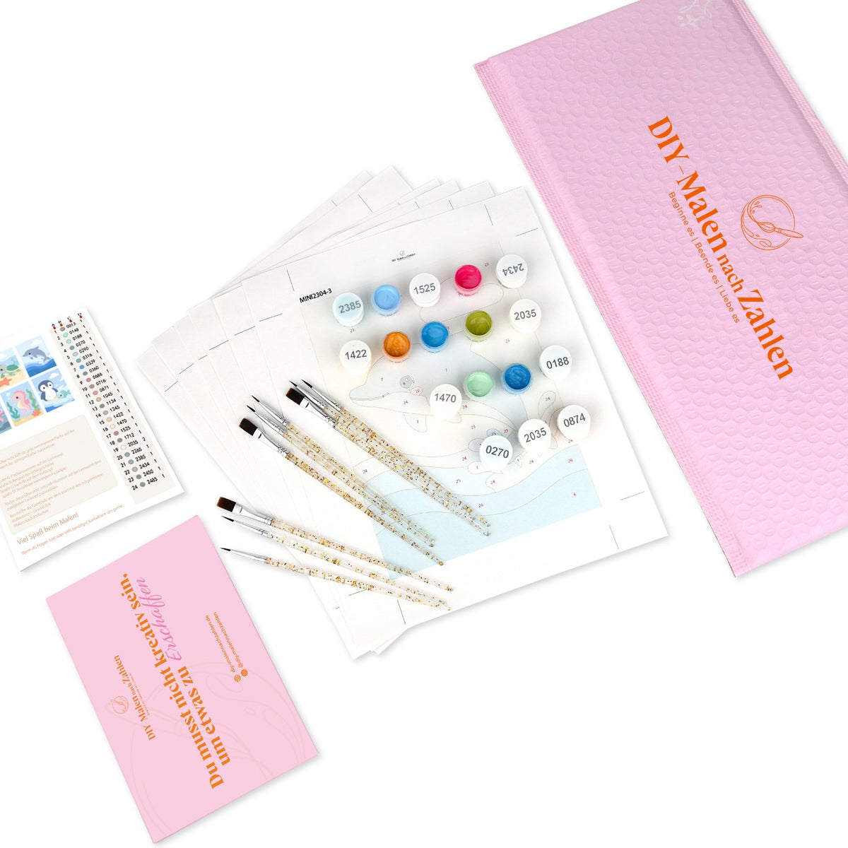 6 Mini-Gemälde | Eulen im Mondscheingarten Set
