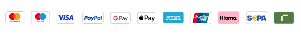 Accepted Payment Methods. Paypal, Amazon Pay, Rechnung, Sofort, MasterCard, Visa