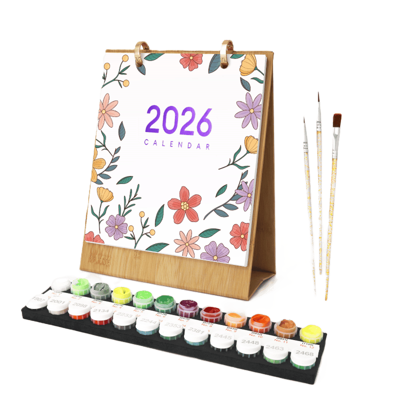 Malen nach Zahlen   2026 Malen nach Zahlen Tischkalender | Blumen Edition