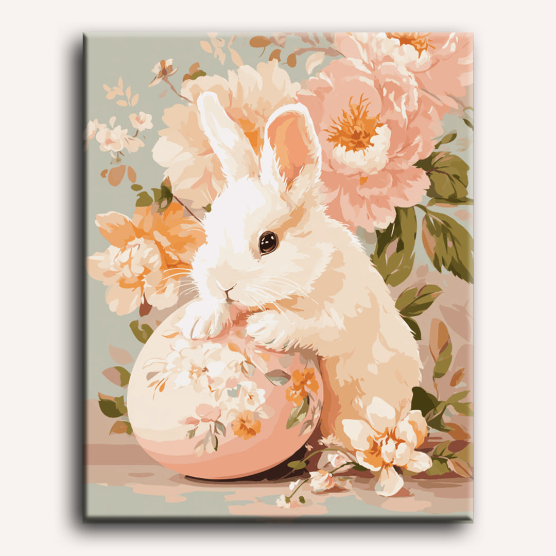 Malen nach Zahlen - Blumenhase