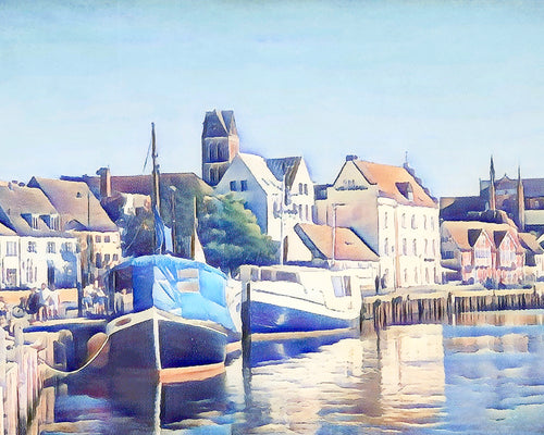 Malen nach Zahlen - Hafen von Wismar, Stadt in Deutschland by Zamart