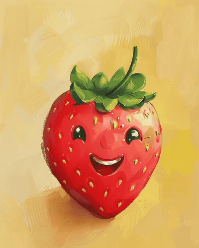Malen nach Zahlen -   Fröhliche Erdbeere