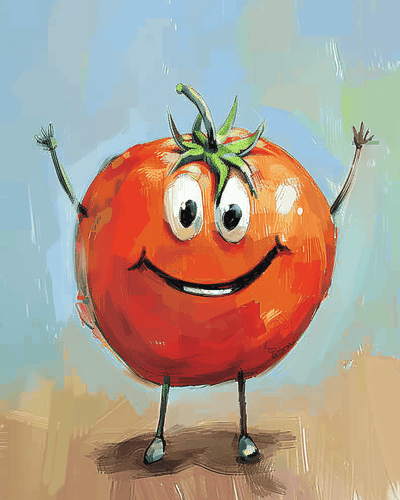 Malen nach Zahlen -   Glückliche Tomate