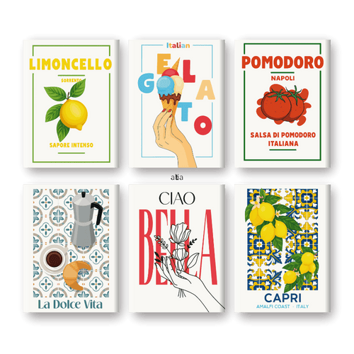 Malen nach Zahlen - Malen nach Zahlen – 6 Mini-Gemälde | Italienisches Genuss-Set