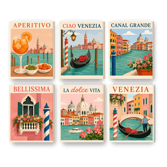 6 Mini-Gemälde | Dolce Venezia Set - Malen nach Zahlen