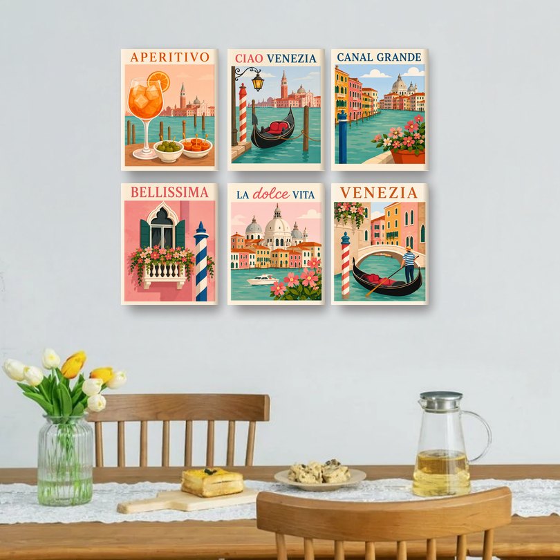6 Mini-Gemälde | Dolce Venezia Set
