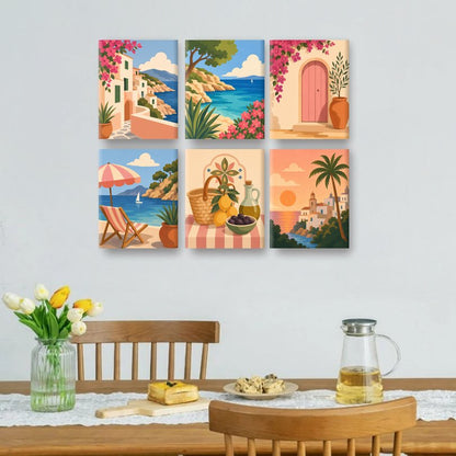 6 Mini-Gemälde | Mallorca-Auszeit Set