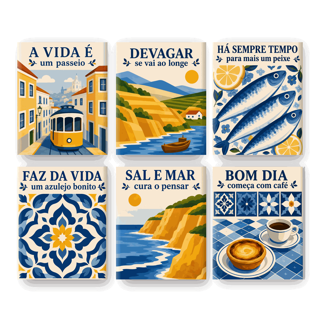 6 Mini-Gemälde | Seele Portugals Set - Malen nach Zahlen