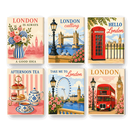6 Mini-Gemälde | Take Me to London Set - Malen nach Zahlen
