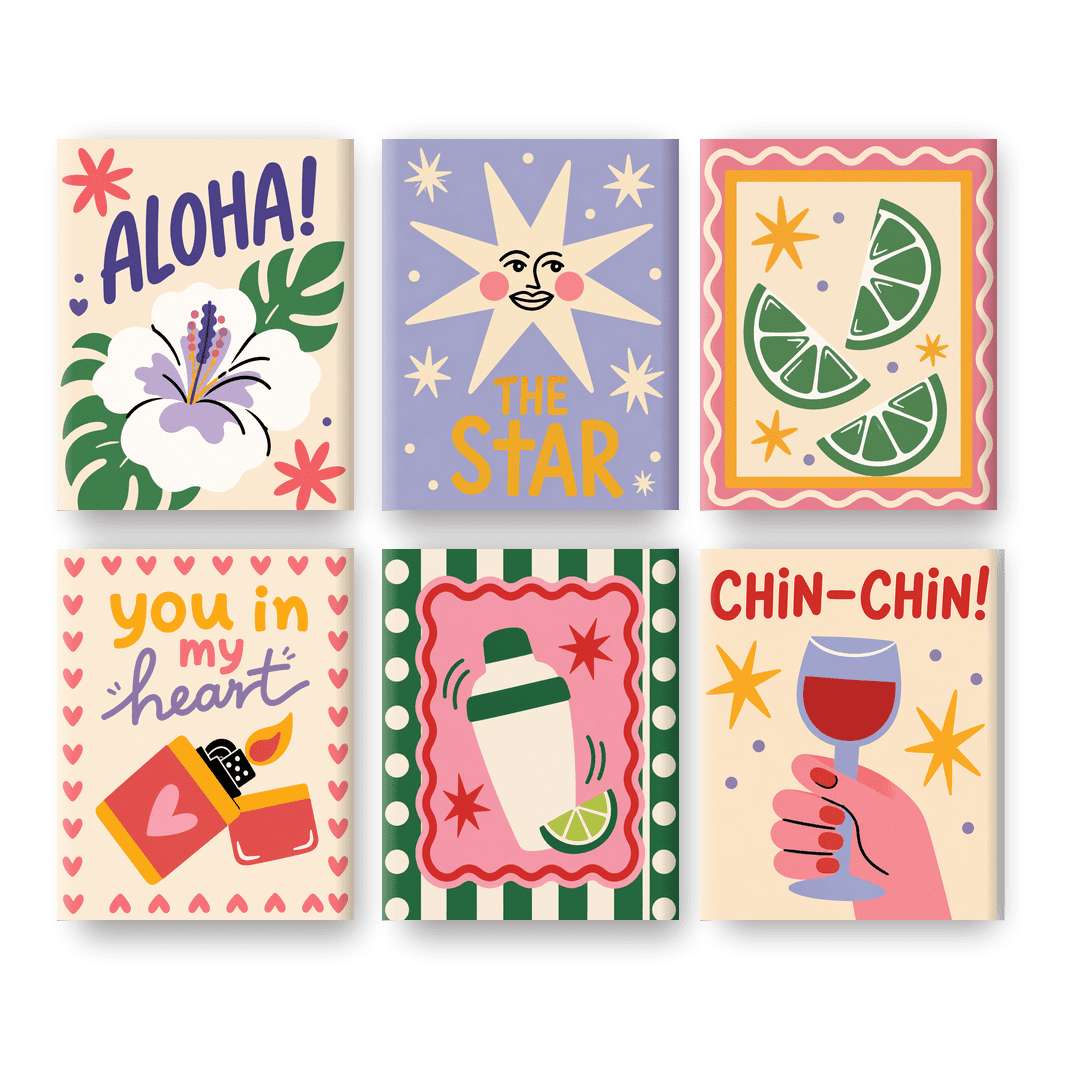 6 Mini-Gemälde | Aloha Darling Set - Malen nach Zahlen