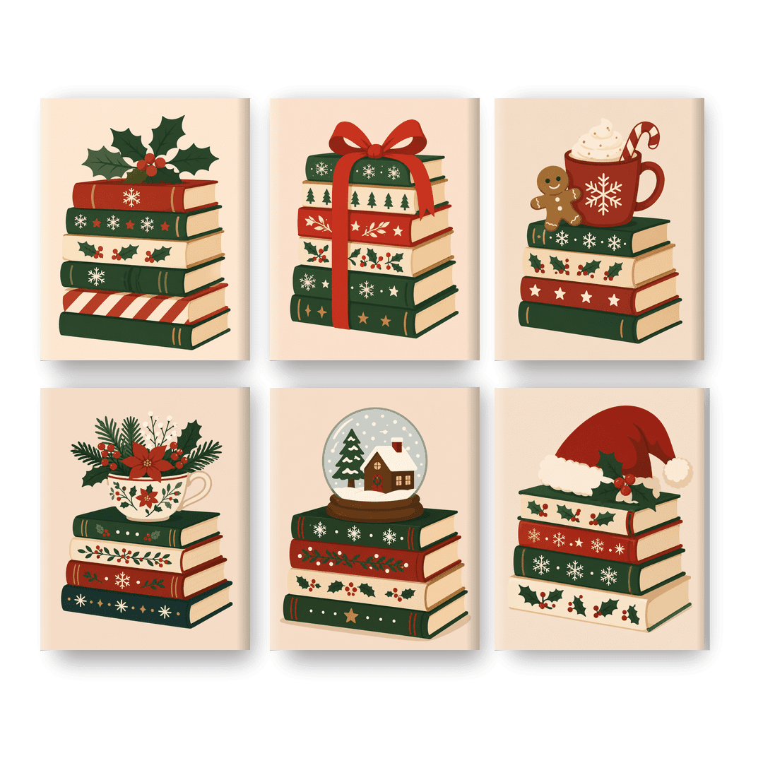6 Mini-Gemälde | Weihnachtskapitel Set - Malen nach Zahlen