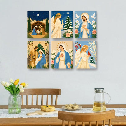 6 Mini-Gemälde | Weihnachtliche Gnade Set