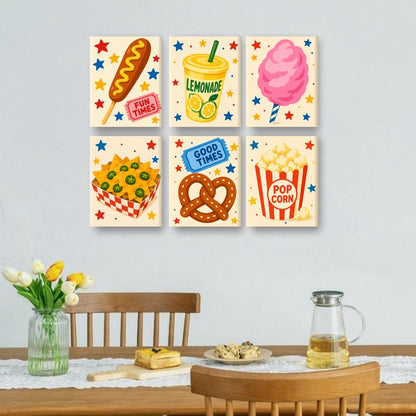 6 Mini-Gemälde | Festival-Snacks Set