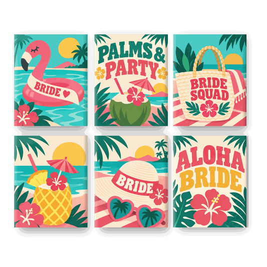 6 Mini-Gemälde | Aloha-Braut Set