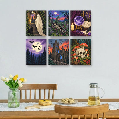 6 Mini-Gemälde | Gothic nach Einbruch der Nacht Set