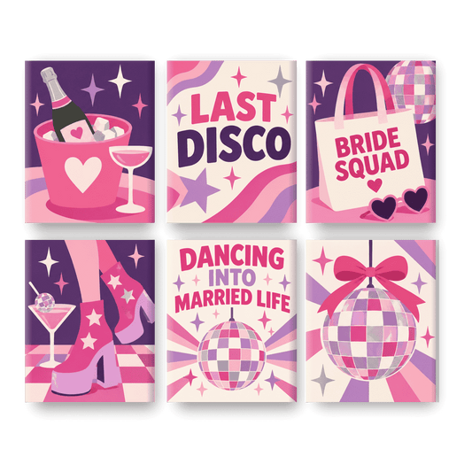 6 Mini-Gemälde | Letzte Disco Set