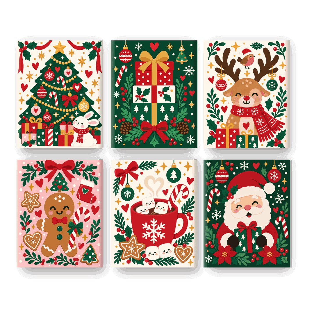6 Mini-Gemälde | Lebkuchen-Freude Set