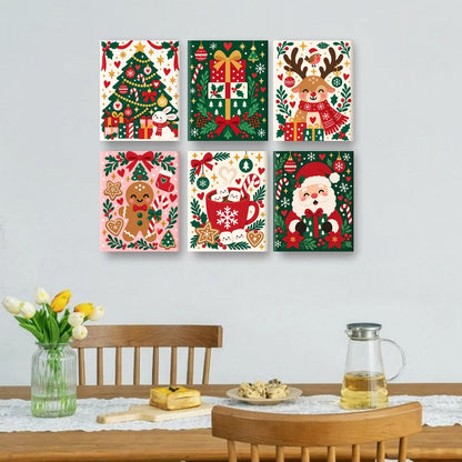 6 Mini-Gemälde | Lebkuchen-Freude Set