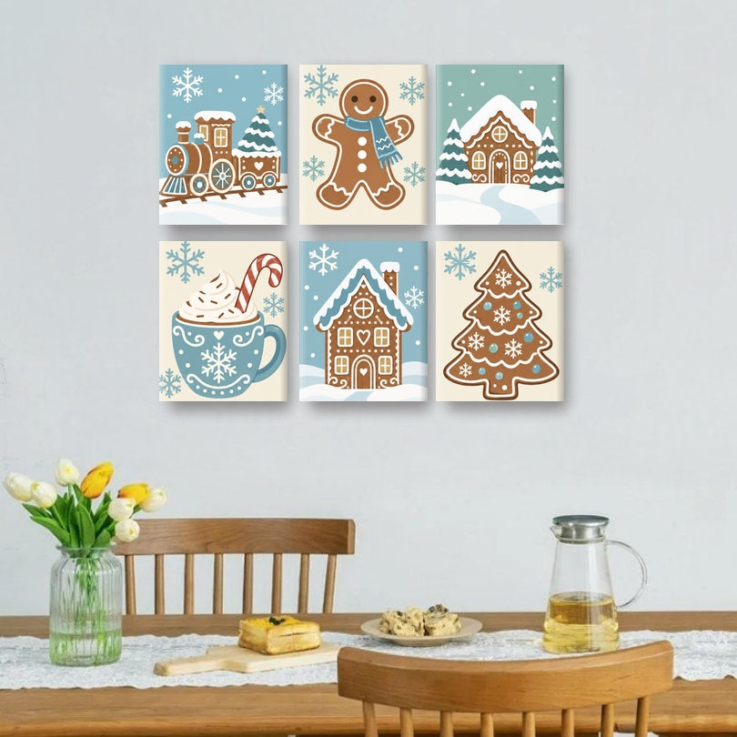 6 Mini-Gemälde | Glasierte Lebkuchen Set
