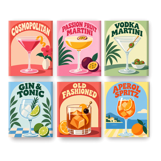6 Mini-Gemälde | Groovy Cheers Set